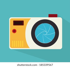 Photography design over blue background, vector illustration