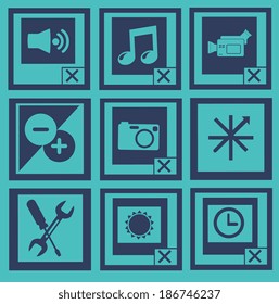 Photography design over blue background, vector illustration