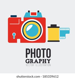 Photography design over gray background, vector illustration