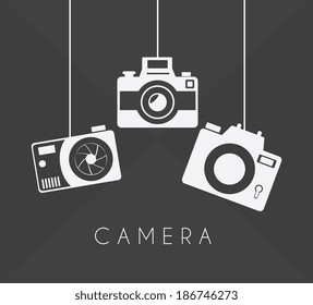 Photography design over gray background, vector illustration