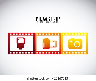 photography design over gray background vector illustration
