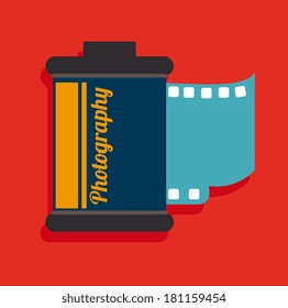 photography  design over red background vector illustration