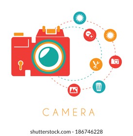 Photography design over white background, vector illustration