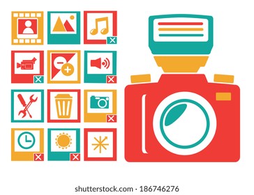 Photography design over white background, vector illustration