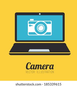 Photography design over yellow background, vector illustration