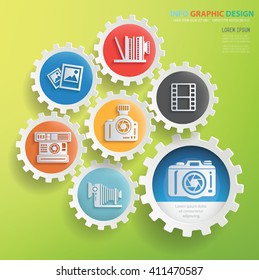 
Photography design,gear info graphic on clean background,vector