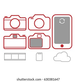 Photography, devices and technology. Vector illustration. 