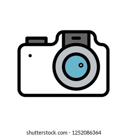 photography digital camera filled outline icon editable stroke.