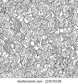 Photography doodles cartoon seamless pattern