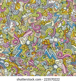 Photography doodles cartoon seamless pattern