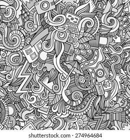 Photography doodles cartoon seamless pattern