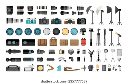 Photography Elements Vector Illustration. Good for Graphic designers, web designers, photographers, content creators, marketing professionals.