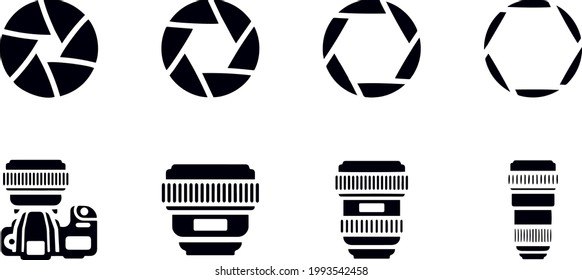 Photography equipment icons vector design 