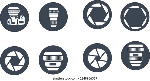 Photography equipment icons vector design