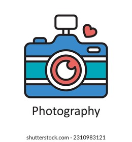 Photography Filled Outline Icon Design illustration. Art and Crafts Symbol on White background EPS 10 File