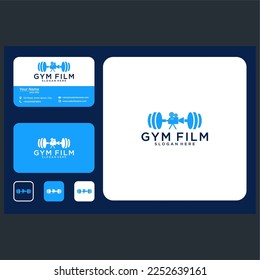 photography film with fitness logo design graphic template