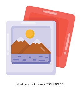 Fotografía en icono de estilo plano, vector modificable 