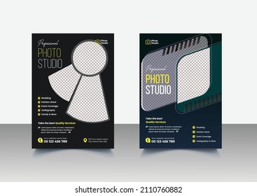 Photography Flyer, Photo Workshop Flyer Template Design, Photo Magazine Cover Suitable For Brochure Cover Or Poster Design