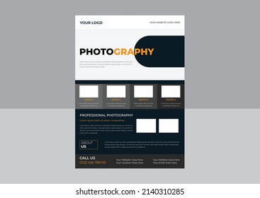 Photography Flyer, Photo Workshop Flyer Template Design, Vector Photography Flyer Poster Design.