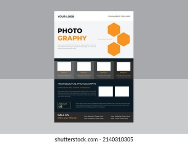 Photography Flyer, Photo Workshop Flyer Template Design, Vector Photography Flyer Poster Design.