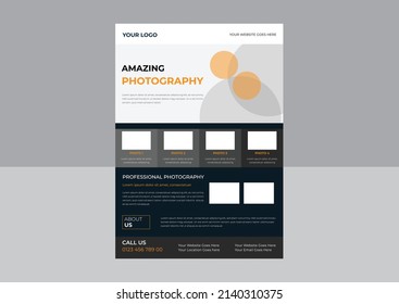 Photography Flyer, Photo Workshop Flyer Template Design, Vector Photography Flyer Poster Design.