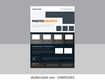 Photography Flyer, Photo Workshop Flyer Template Design, Vector Photography Flyer Poster Design.