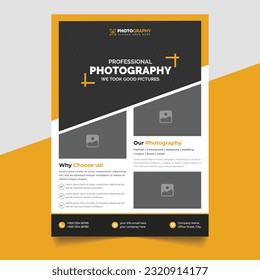 Photography flyer, professional creative photo workshop flyer template design, photo magazine cover suitable for flyer  cover or poster brochure design template