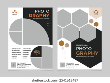 Diseño de la Plantilla del volante de la Fotografía, diseño de la cubierta del folleto del cartel de la colección de la foto del estilo premium