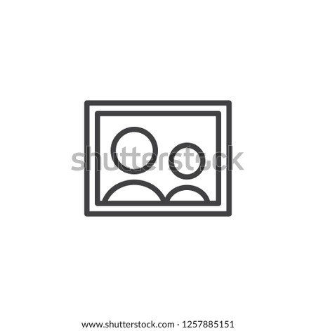 Photography frame outline icon. linear style sign for mobile concept and web design. Family photo avatar simple line vector icon. Symbol, logo illustration. Pixel perfect vector graphics