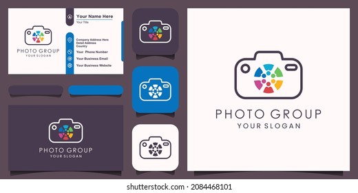 photography group logo, design vector simple elegant modern style.