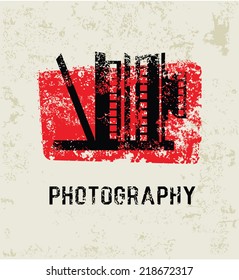 Photography grunge symbol,grunge vector