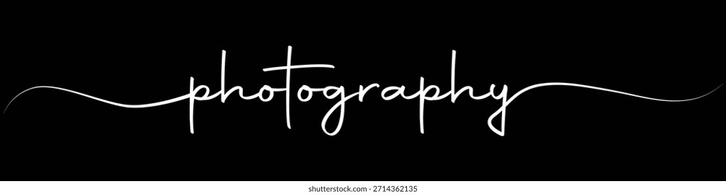 Photography Handwritten Script Typography on Black Background