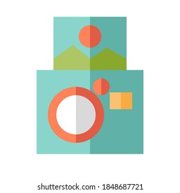 Photography icon. Camera, lens, studio lighting icon isolated on white background.flat icon style. EPS 10