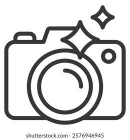 Photography Icon Lineal Style Vector Illustration