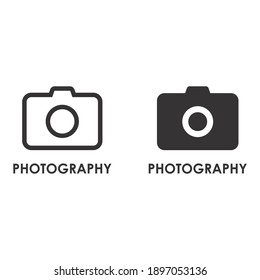 Fotosymbol auf dünner und fett gedruckter Vektorgrafik für Online-Store oder Webshop oder andere
