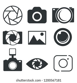 Photography icon. Photo camera icon. Diaphragm icon.  Vector illustration.