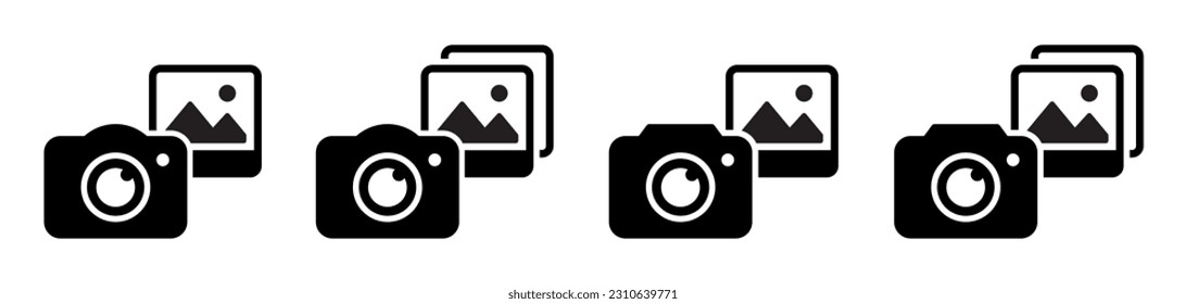 Photography icon. Photo camera icon. Camera gallery icon, vector illustration