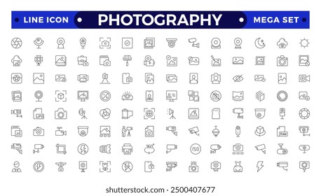 Photography icon set. Camera, photographer, video, photo and more. Photography studio. Camera icon set. Take photo and video camera icons collection.
