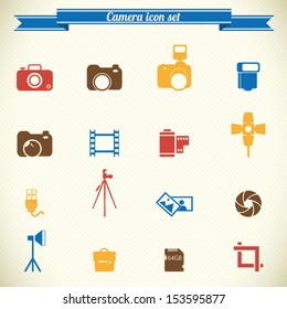 Photography icon set in color