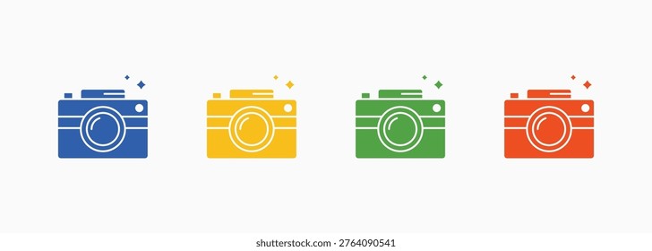 Photography Icon Set Color Multiple Style Collection Element For Design
