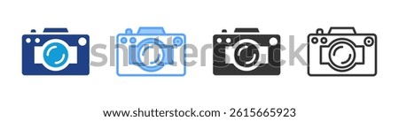Photography icon set multiple style collection
