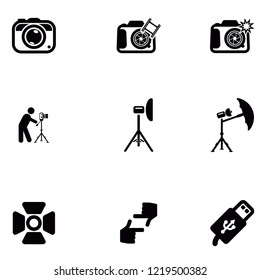 Photography icon set vector