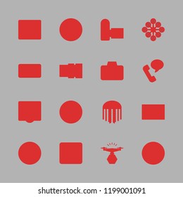 photography icon set. vector set about focus, phone call, lens and jellyfish icons set.