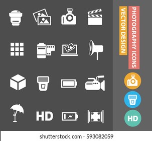 Photography icon set,clean vector