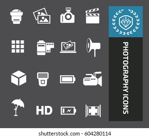 Photography icon set,clean vector