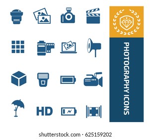 Photography icon set,clean vector