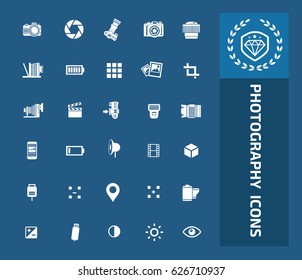 Photography icon set,clean vector
