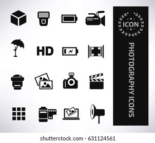 Photography icon set,clean vector