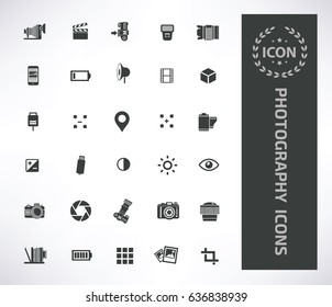 Photography icon set,clean vector