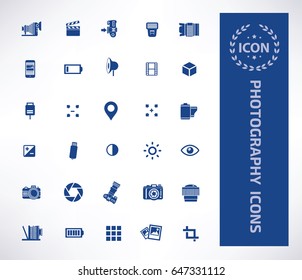 Photography icon set,clean vector